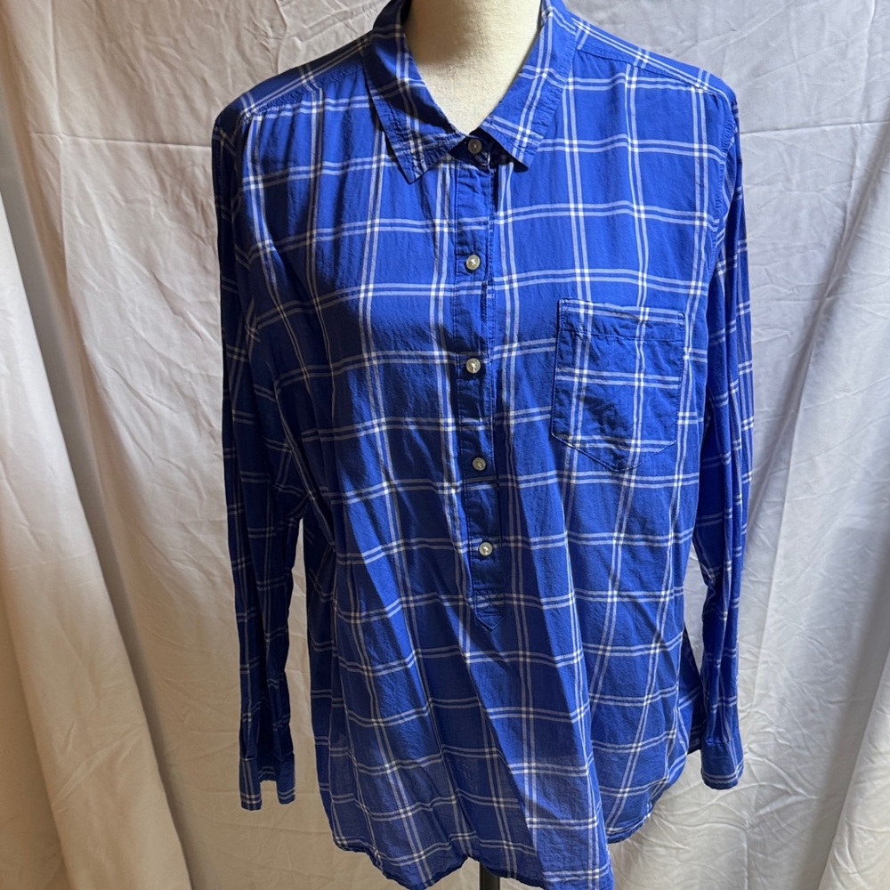 Old Navy Blue Plaid Women's Blouse